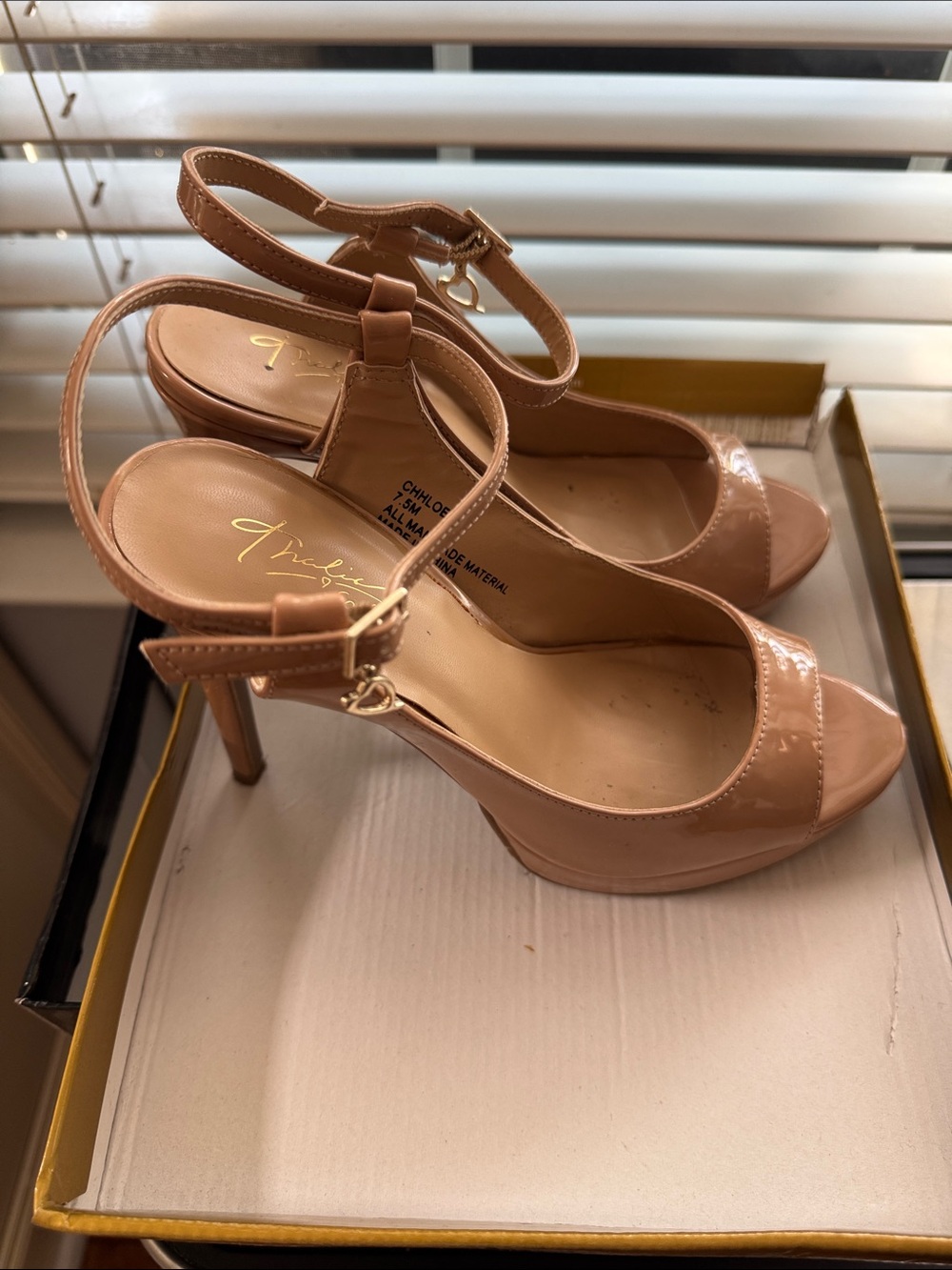 Jessica Simpson Nude Patent Peep-Toe Slingback Heels - Picture 6 of 6